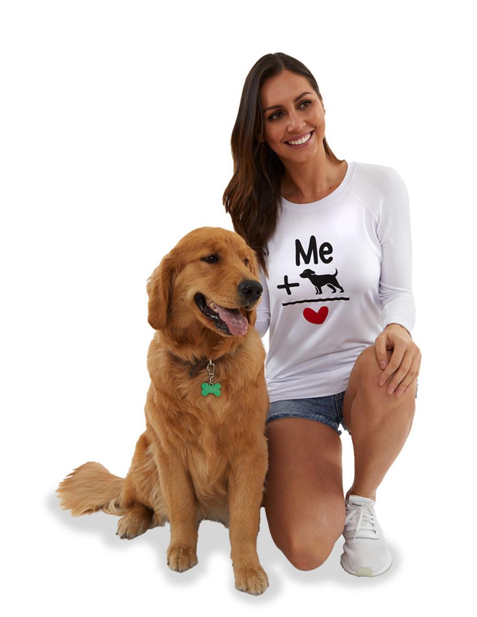 Blusa dog + me manga larga para mujer