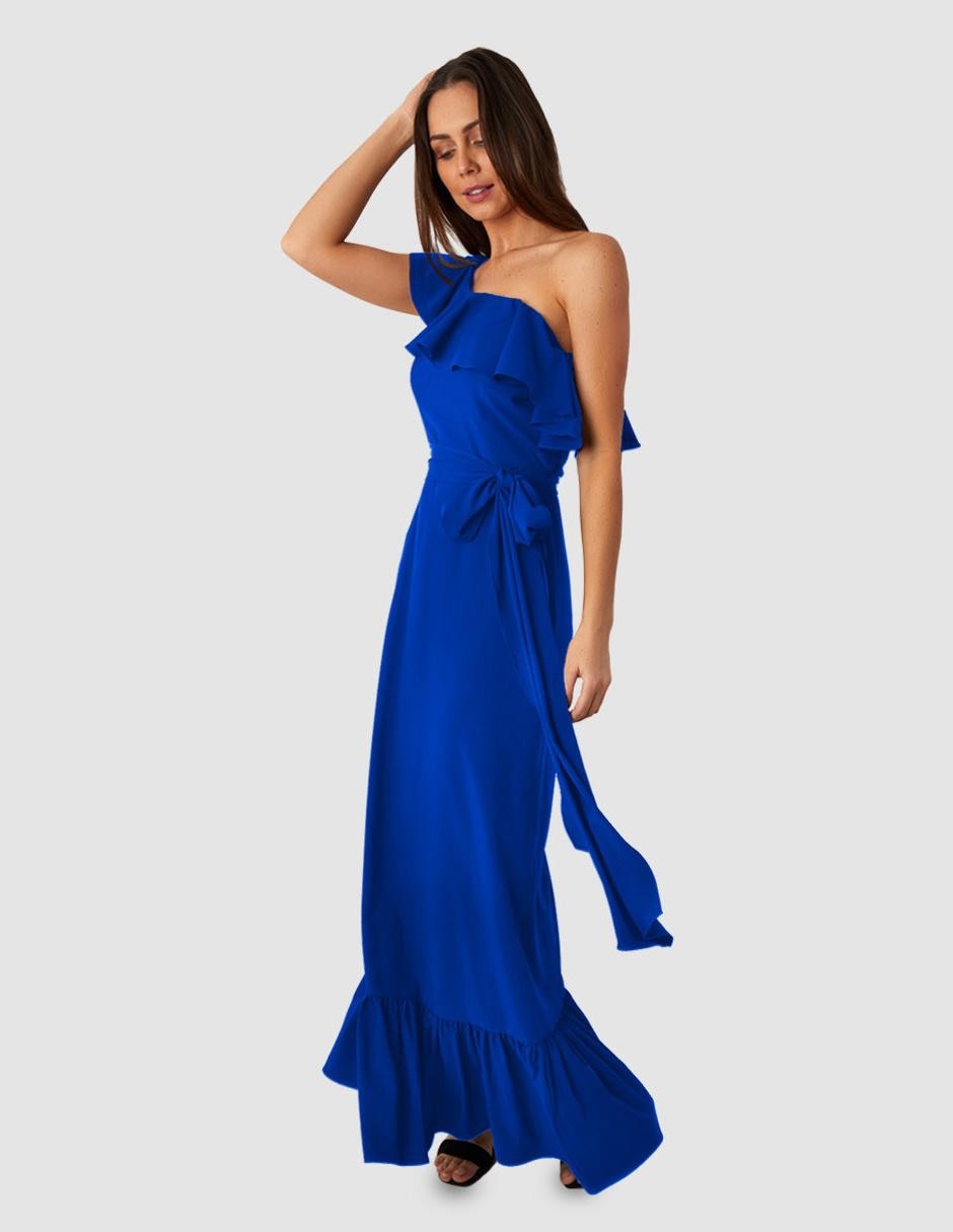 Vestido maxi de fiesta escote medio