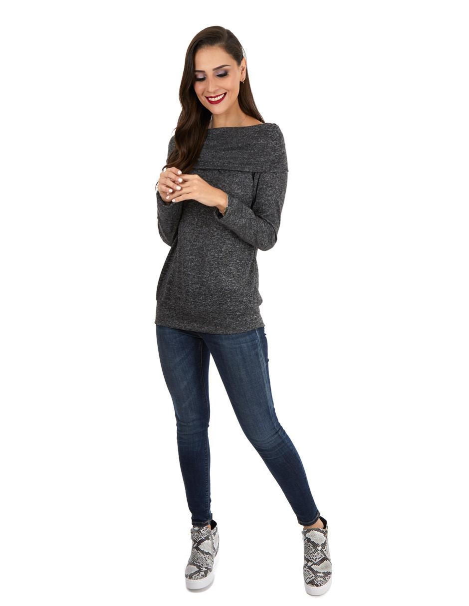Suéter cuello ojal para mujer 2