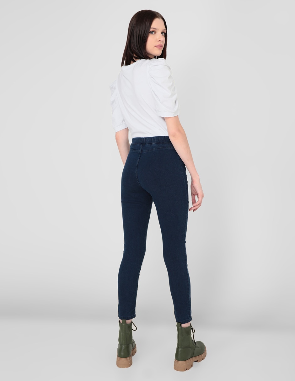 Jeans skinny corte cintura para mujer 2