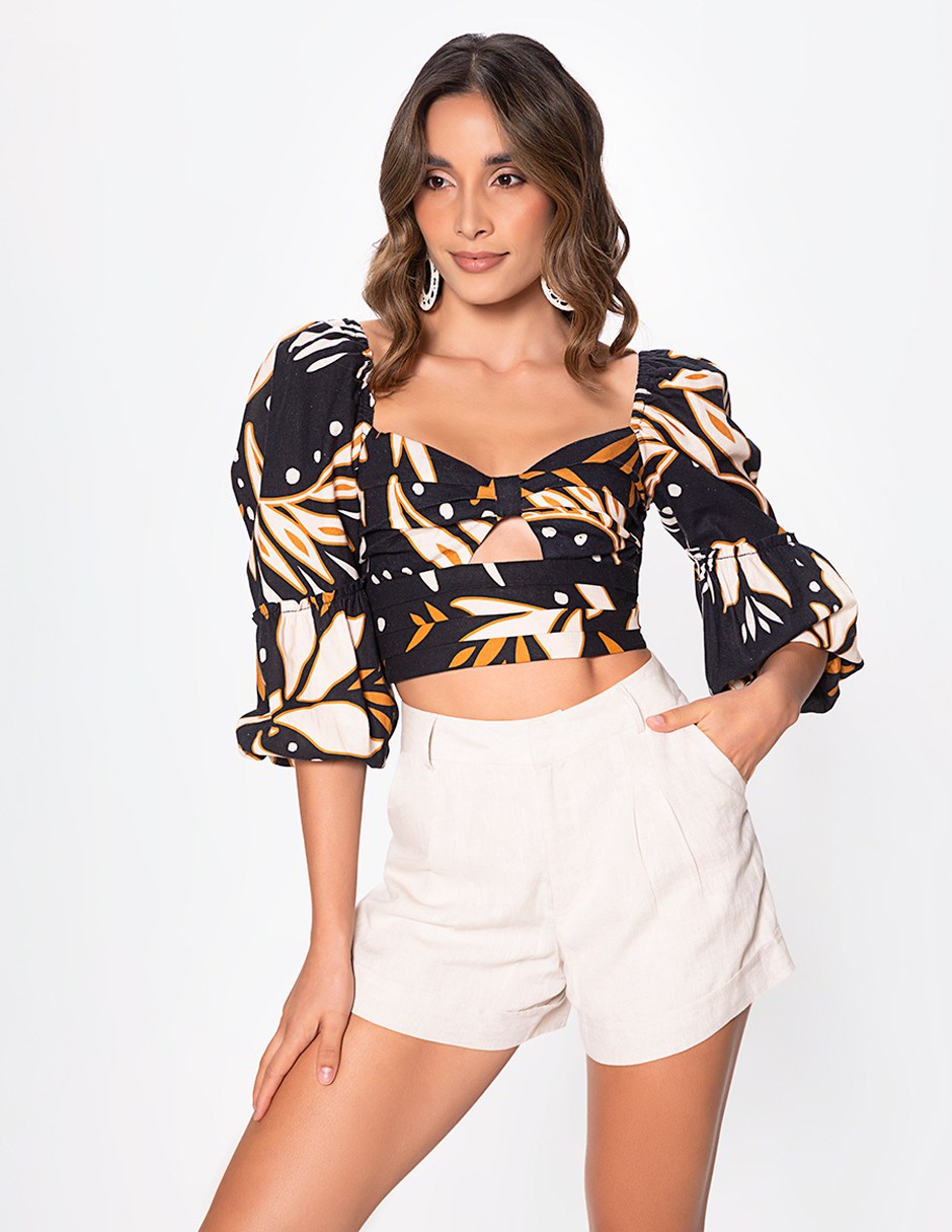 Blusa Studio F manga 3/4 para mujer