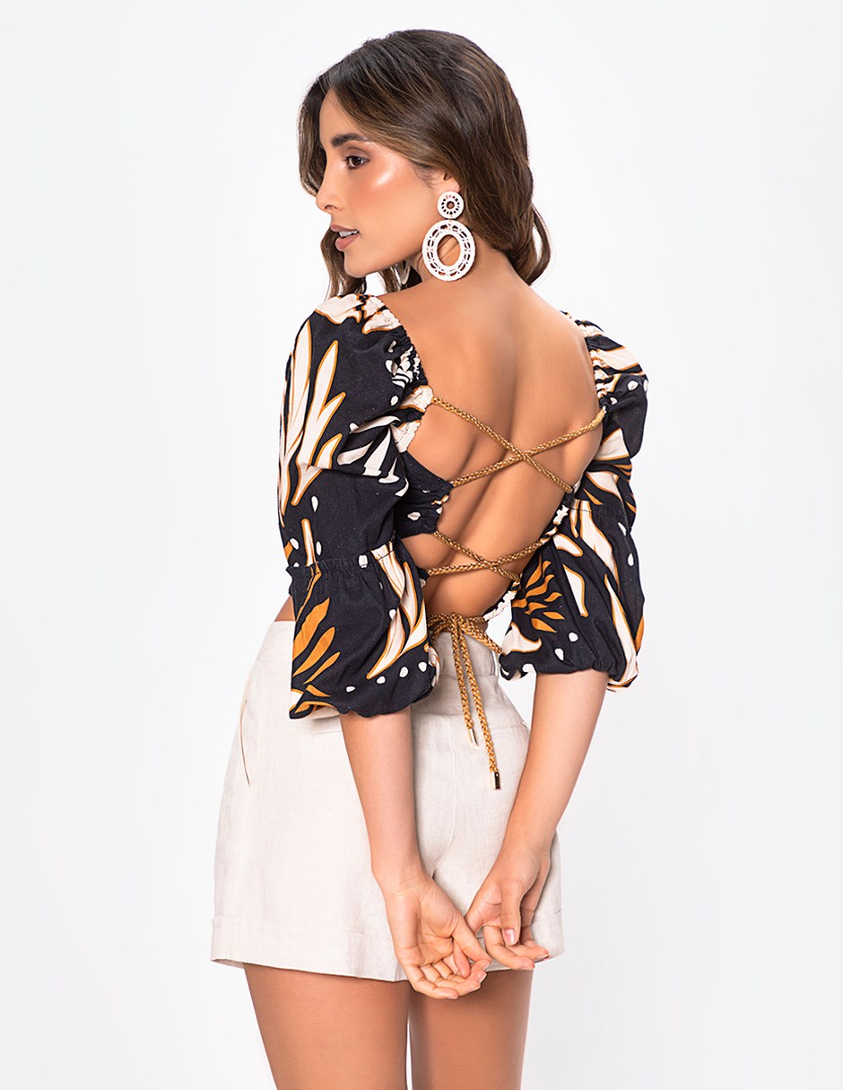Blusa Studio F manga 3/4 para mujer