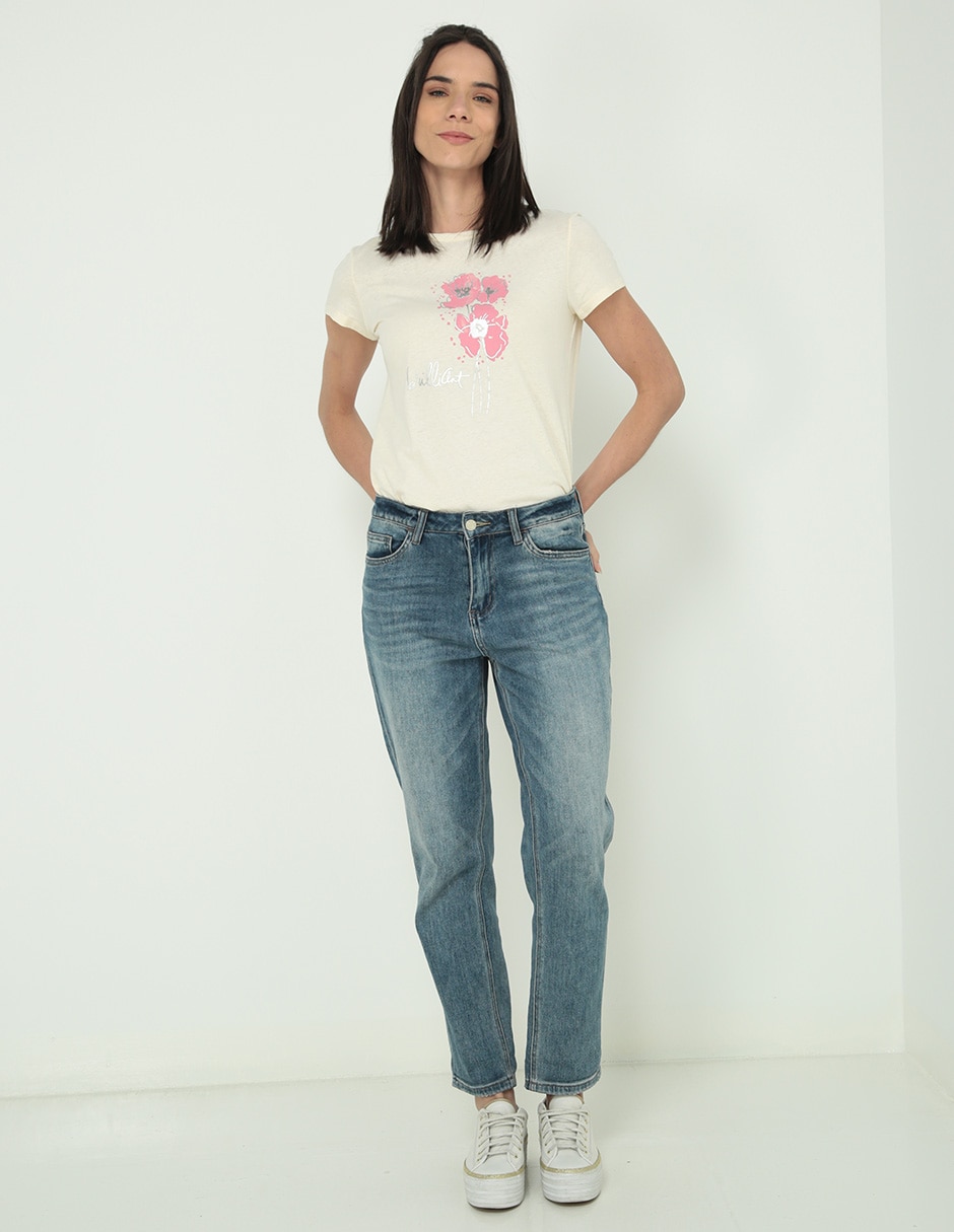 Playera manga corta cuello redondo para mujer 3