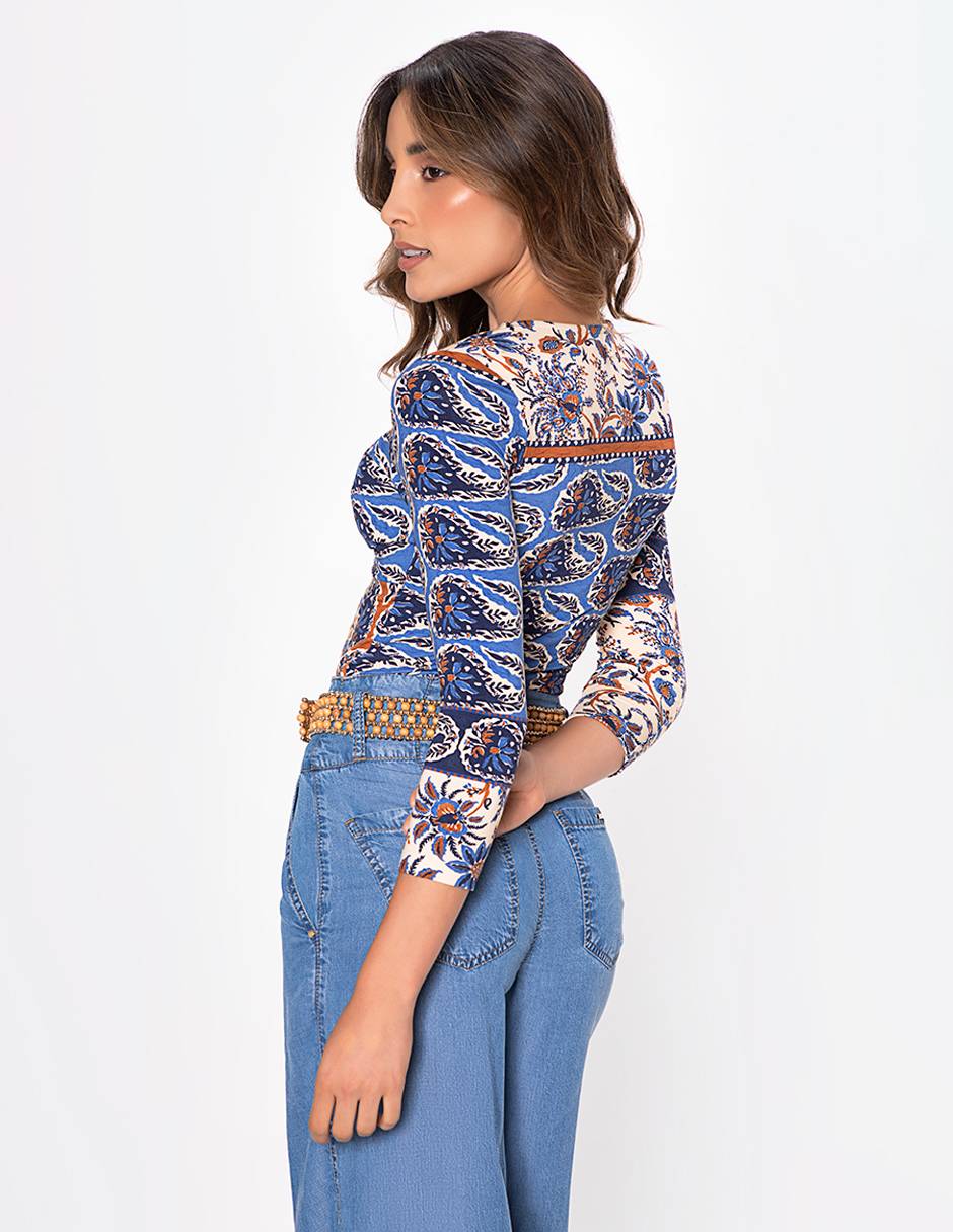 Blusa Studio F manga 3/4 para mujer