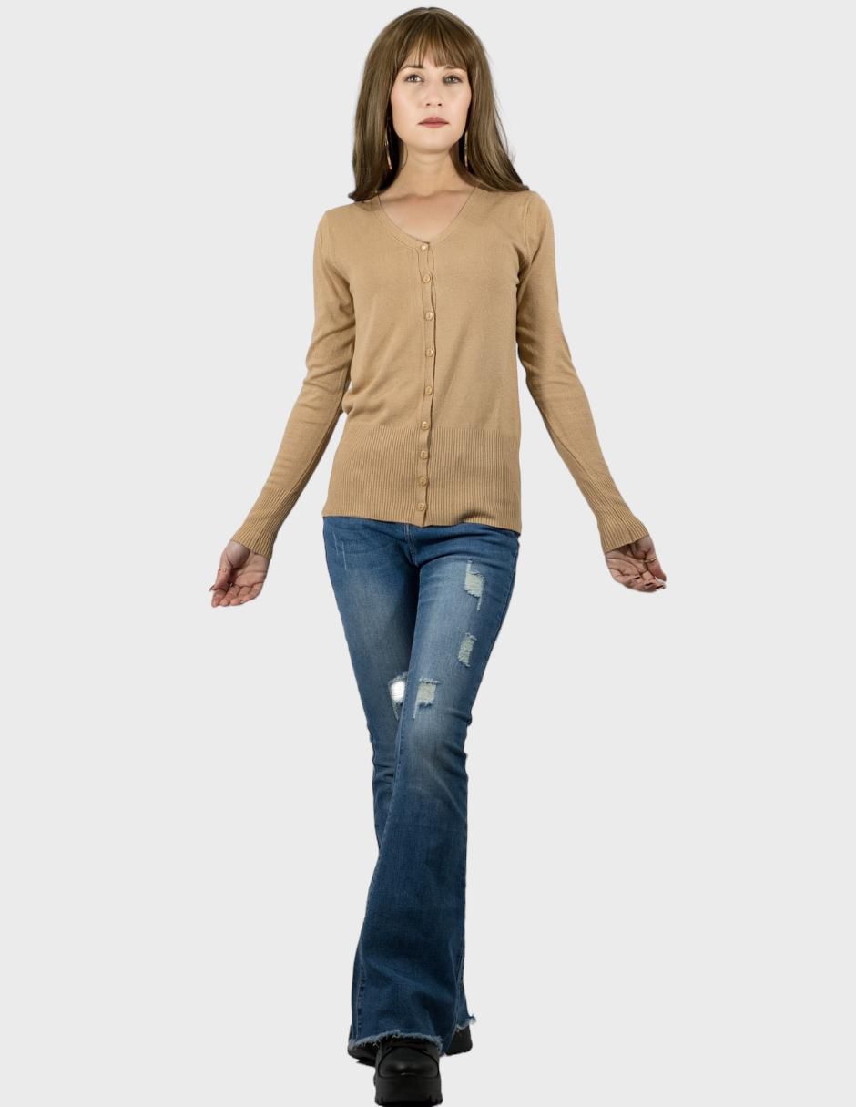 Suéter cuello v para mujer 4