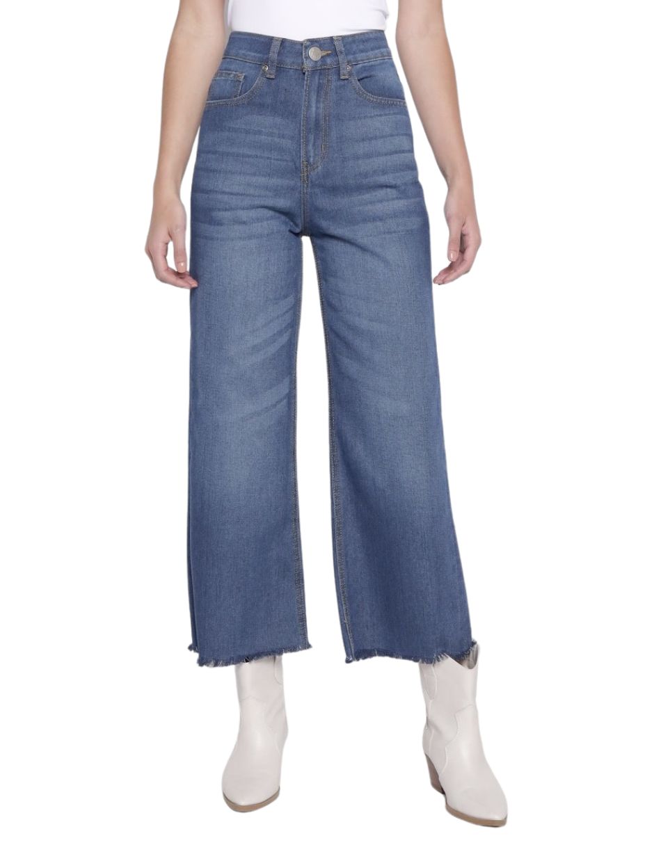 Jeans relaxed wide leg cropped wide para mujer 1