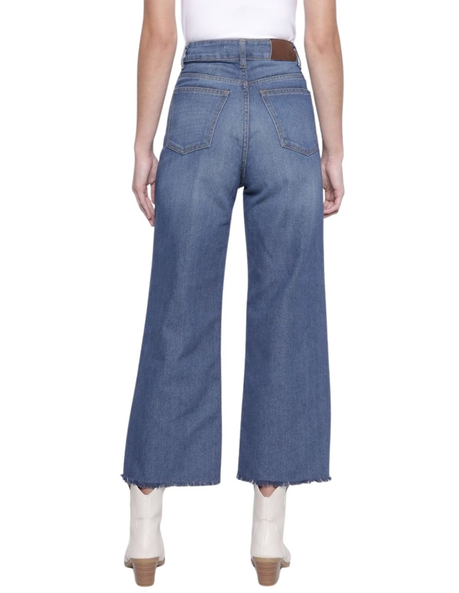 Jeans relaxed wide leg cropped wide para mujer 4