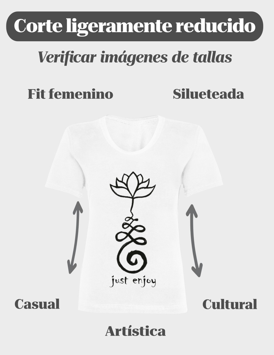 Playera manga corta marëvnyk flor de loto cuello redondo para mujer