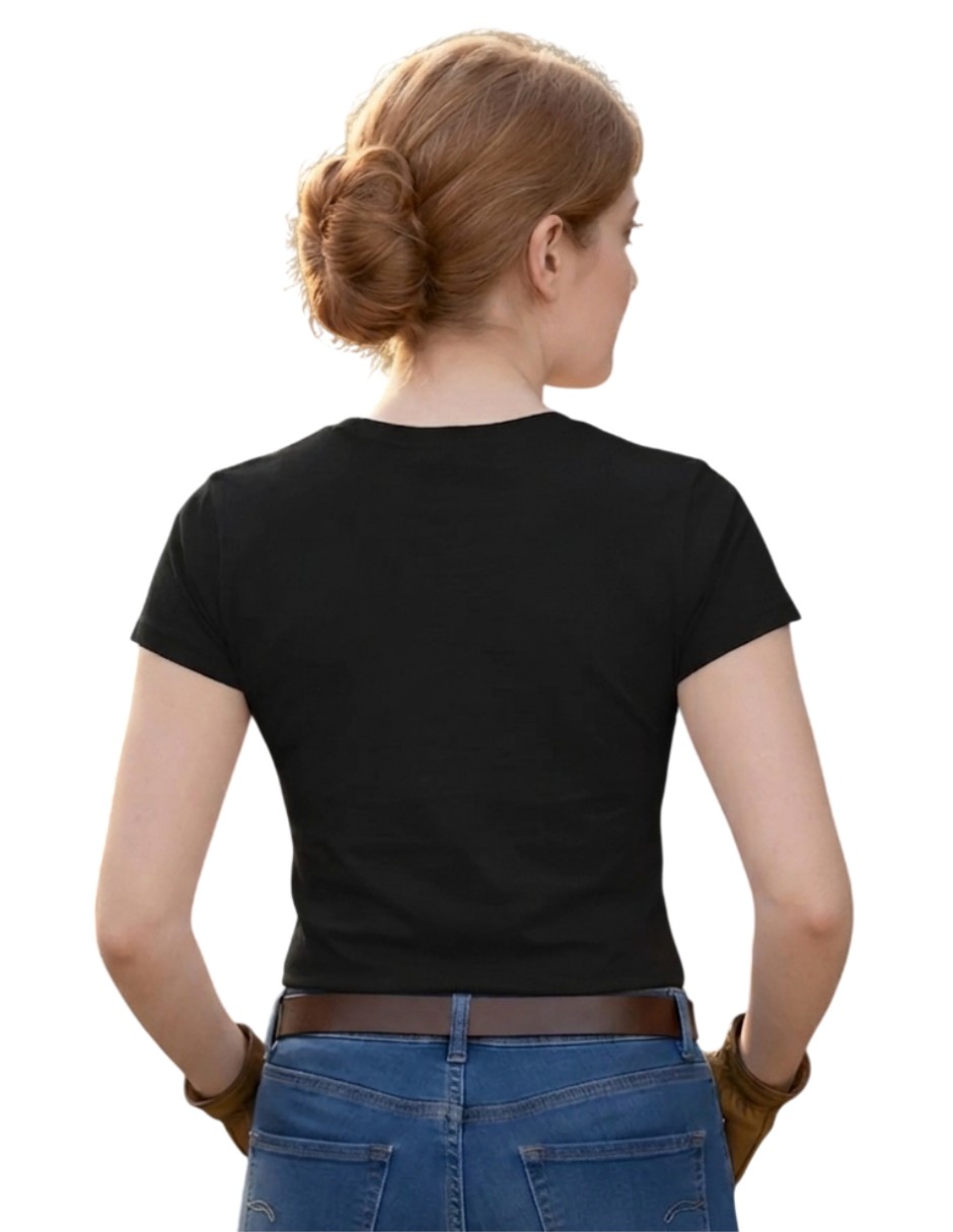 Playera manga corta caballo rejoneador cuello redondo para mujer 5