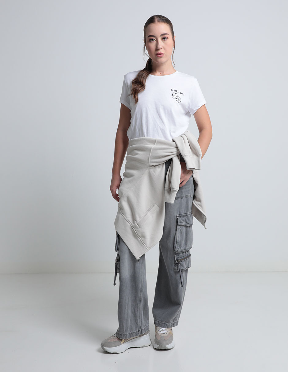 Playera manga corta cuello redondo para mujer