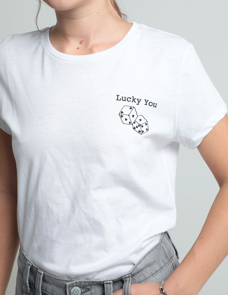Playera manga corta cuello redondo para mujer