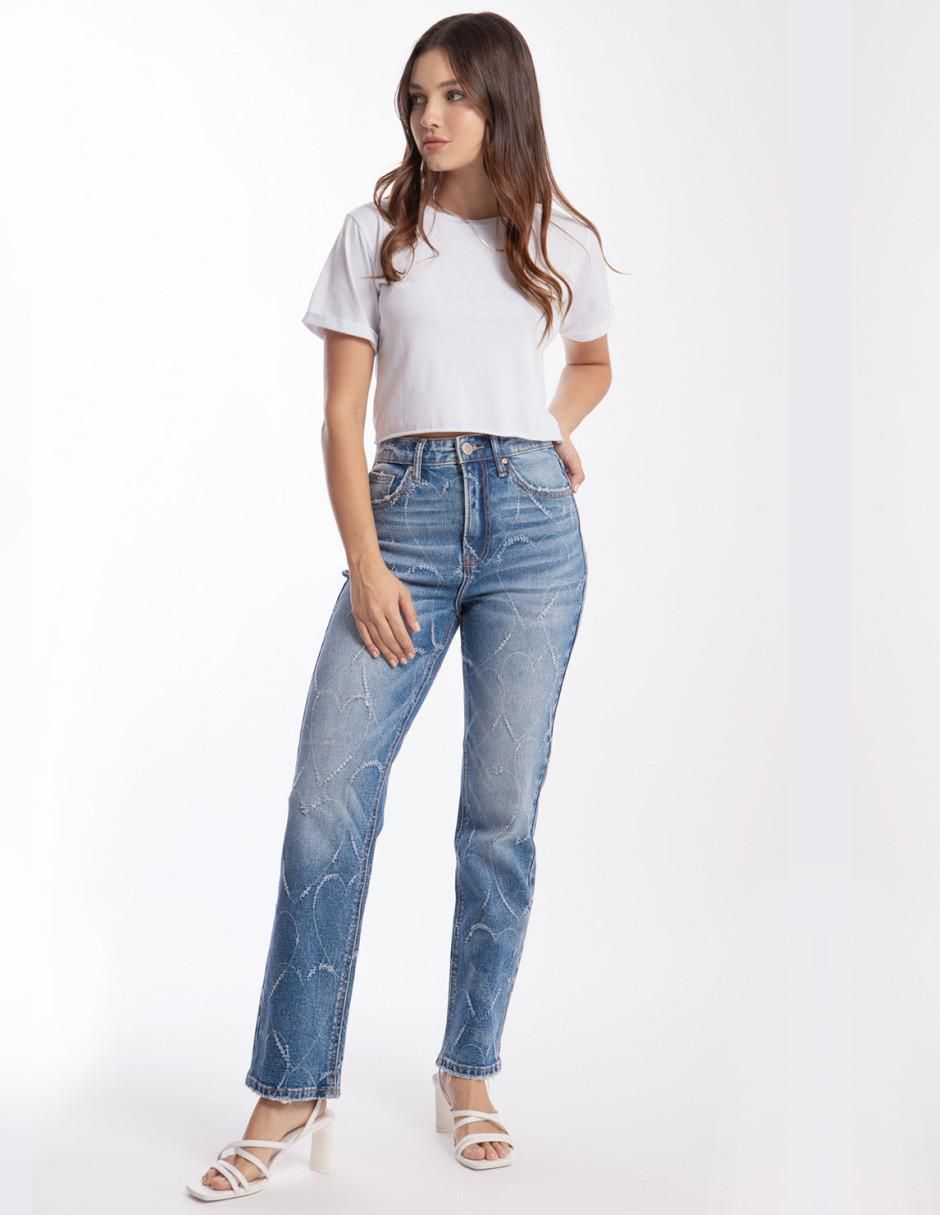 Jeans straight j-bal-6551-medio para mujer 4