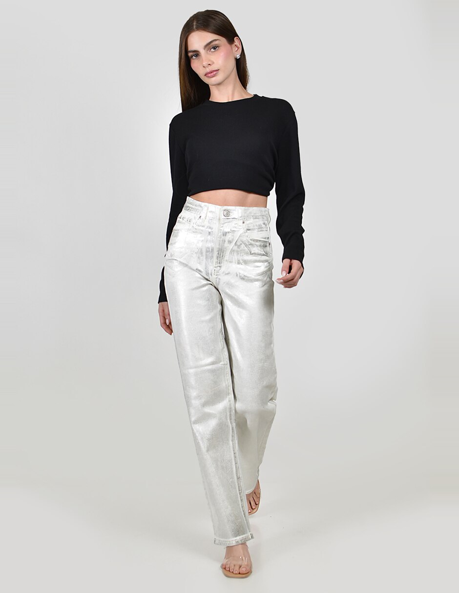 Jeans relajado j-bal-6618-plateado para mujer 5