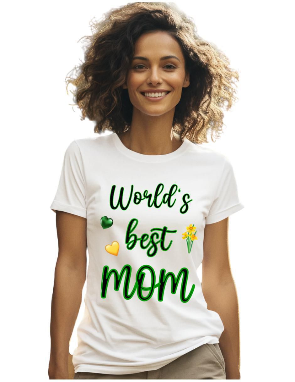 Playera manga corta Día de la Madre Mejor Mamá del Mundo cuello redondo mujer Playera manga corta Día de la Madre Mejor Mamá del Mundo cuello redondo mujer