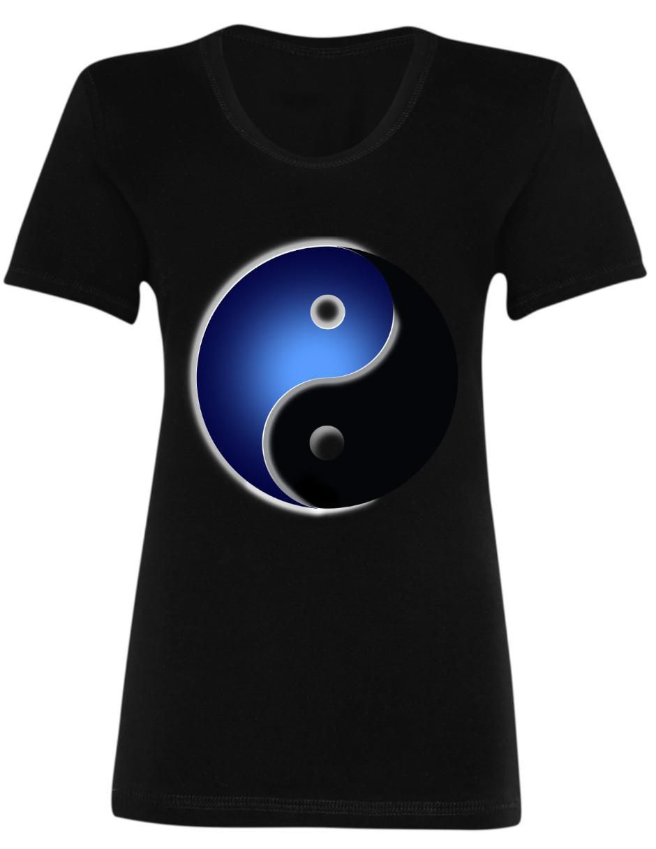 Playera manga corta Marëvnyk Yin Yang Yoga Zen Espiritual cuello redondo para mujer