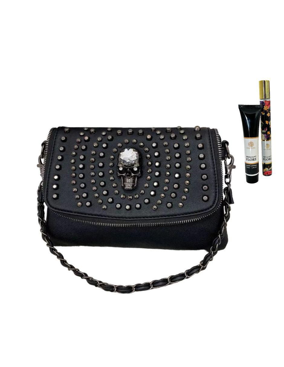 Bolsa crossbody Skullgirl de cuero para mujer Bolsa crossbody Skullgirl de cuero para mujer