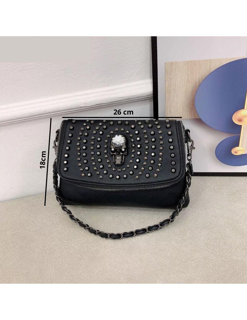 Bolsa crossbody Skullgirl de cuero para mujer 7