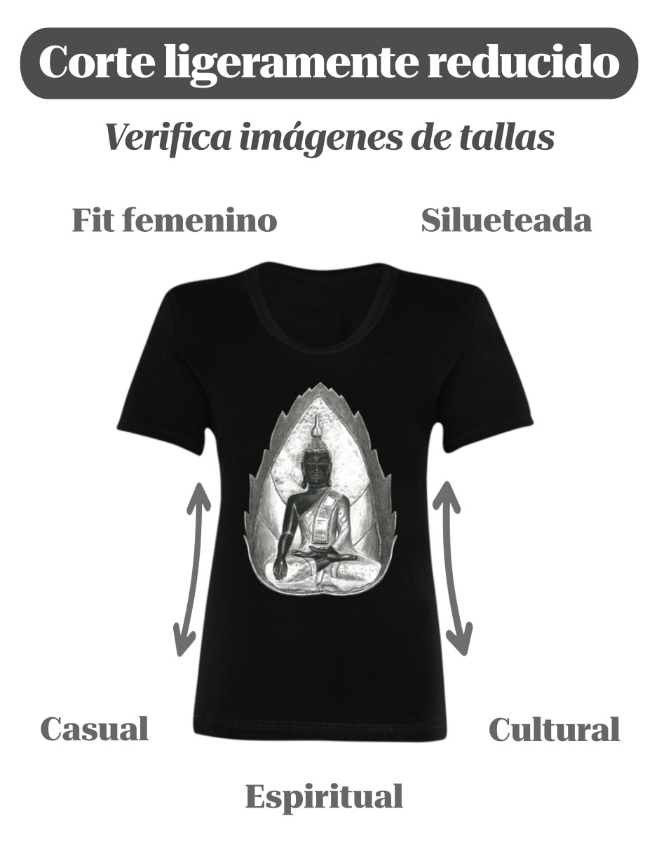 Playera manga corta Marëvnyk Buda cuello redondo para mujer