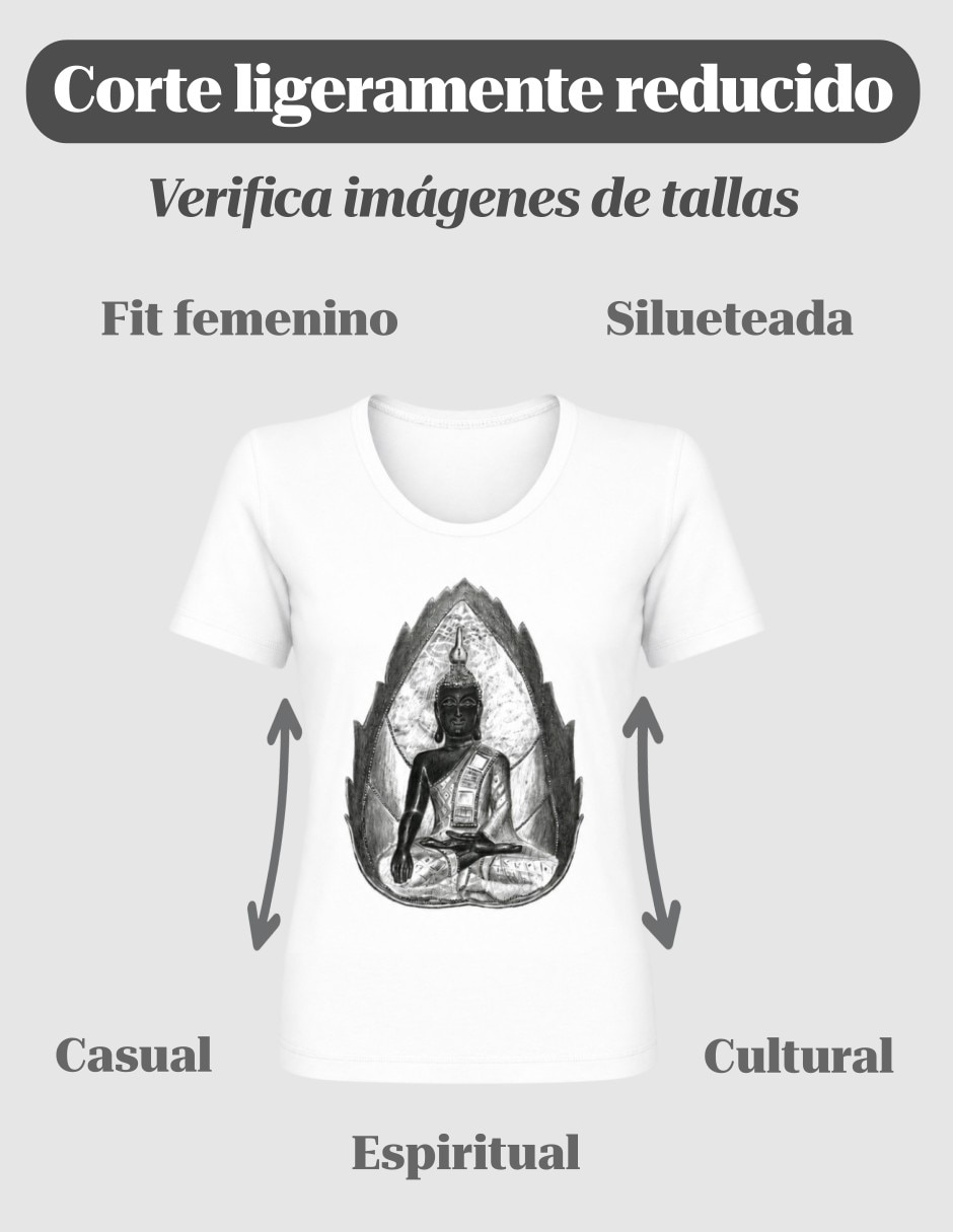 Playera manga corta buda cuello redondo para mujer 2