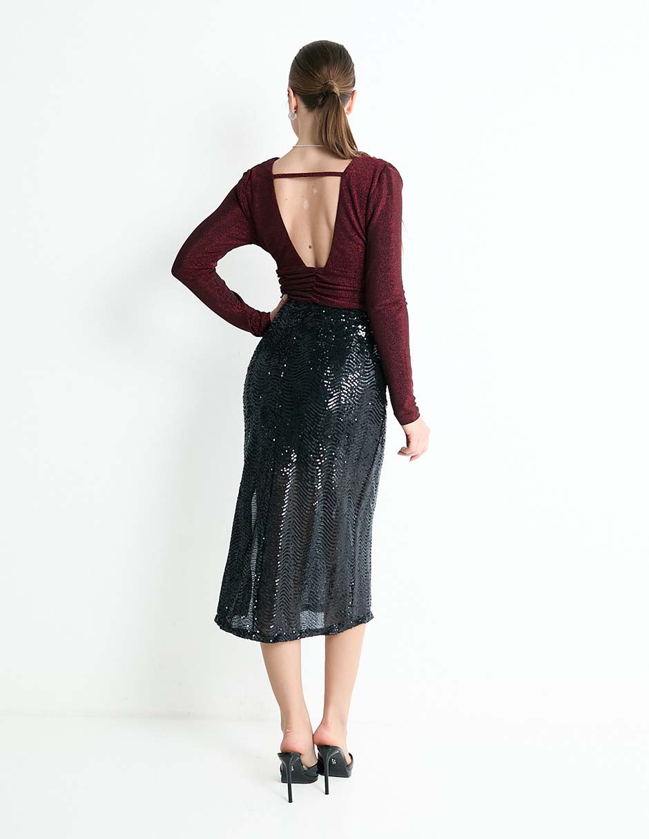 Falda midi Studio F a la cintura