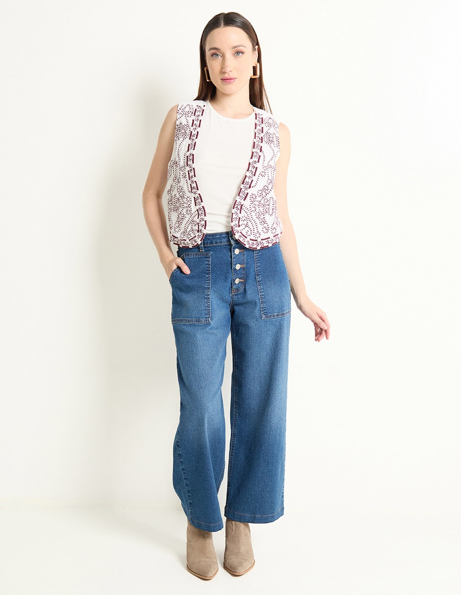 Top cuello redondo