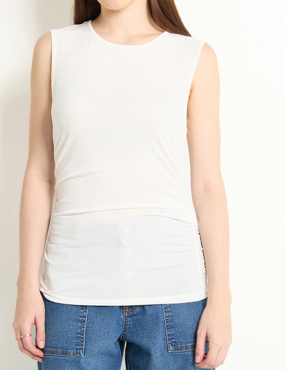 Top cuello redondo