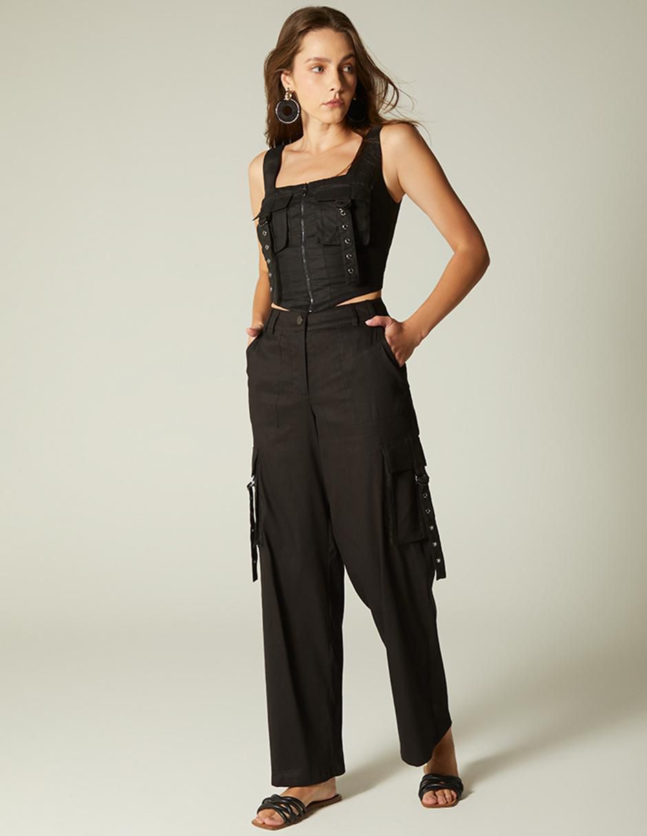 Pantalón cargo Studio F amplio para mujer