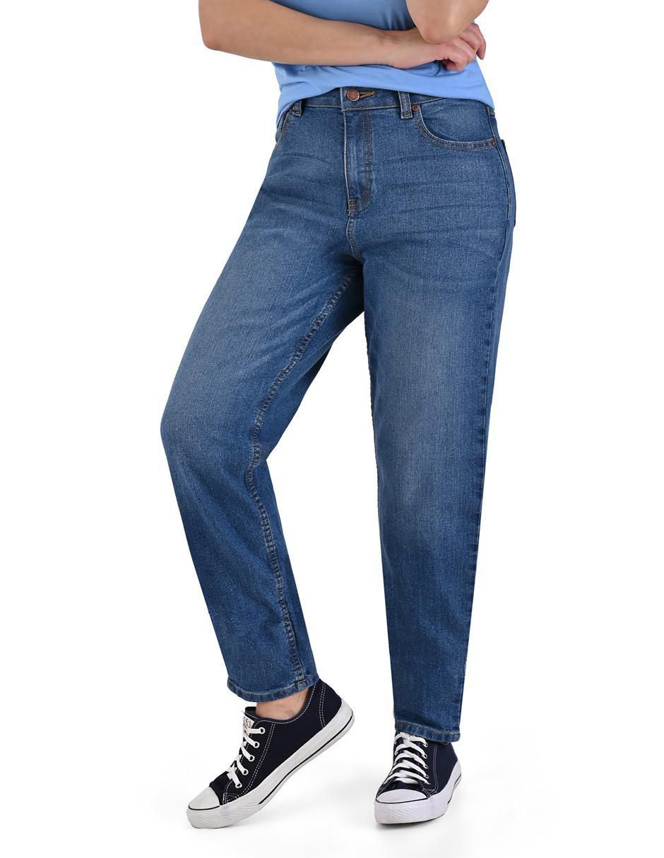 Jeans mom corte cintura para mujer