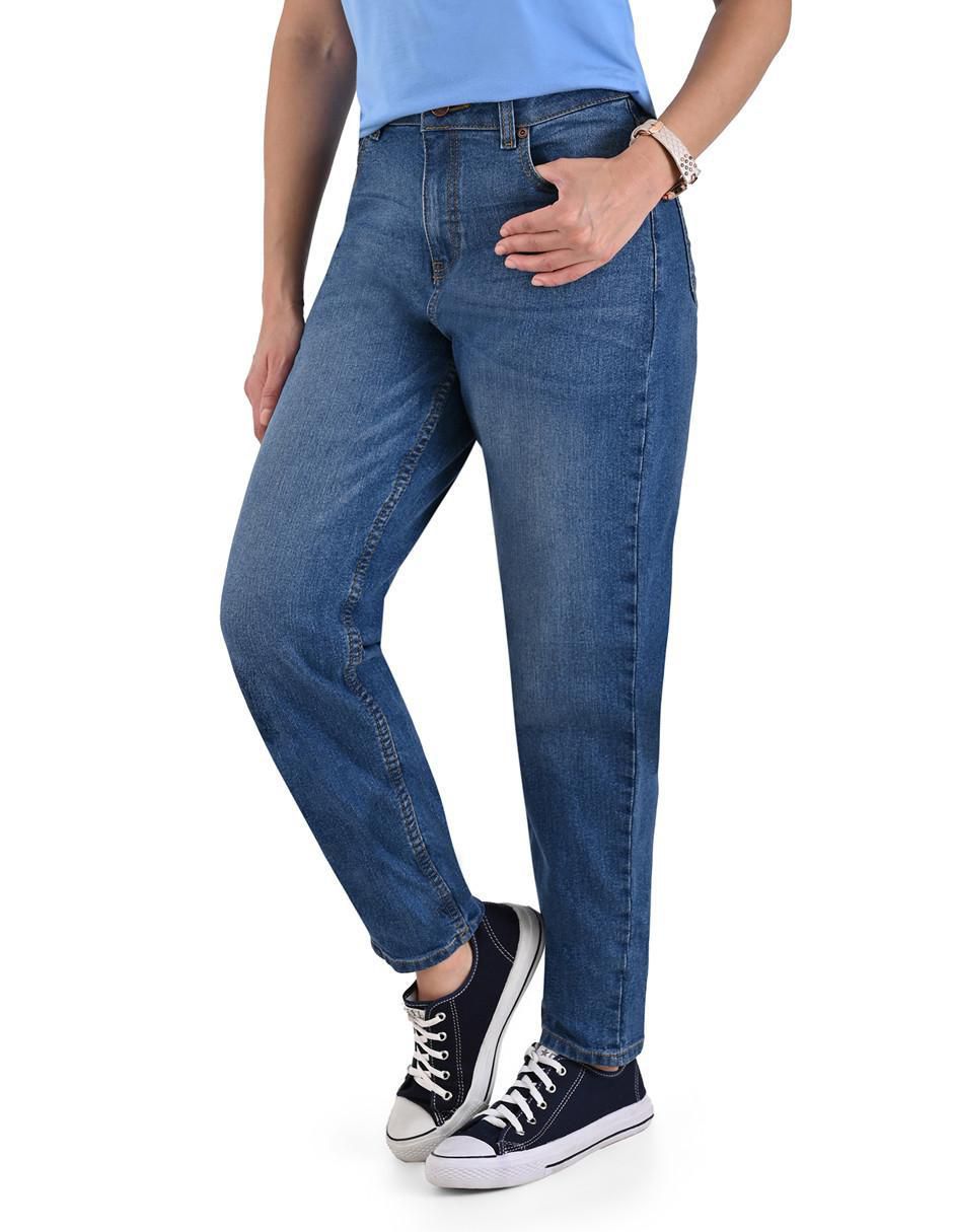 Jeans mom corte cintura para mujer 4