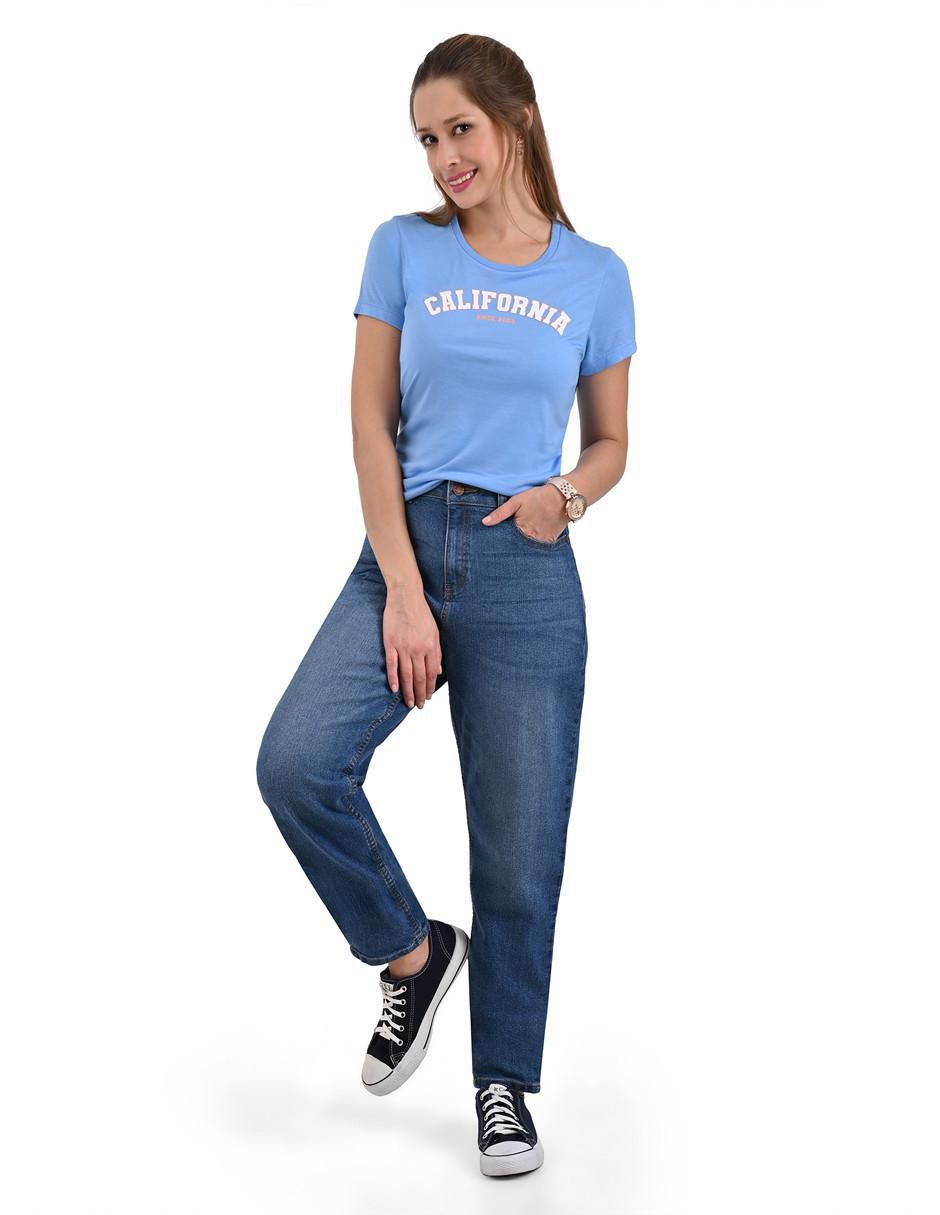 Jeans mom corte cintura para mujer 2