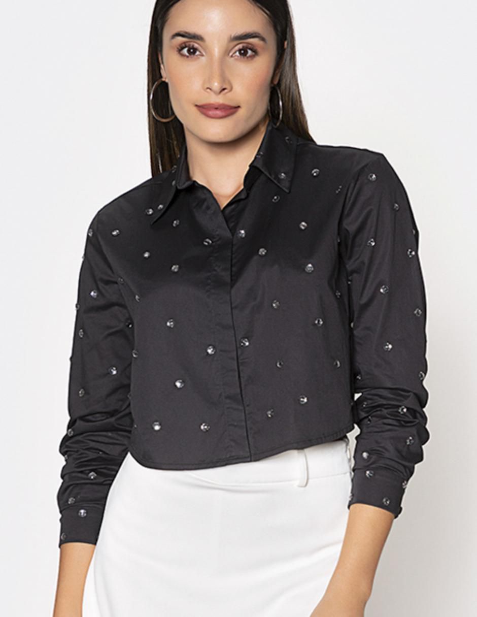 Camisa de algodón manga larga para mujer