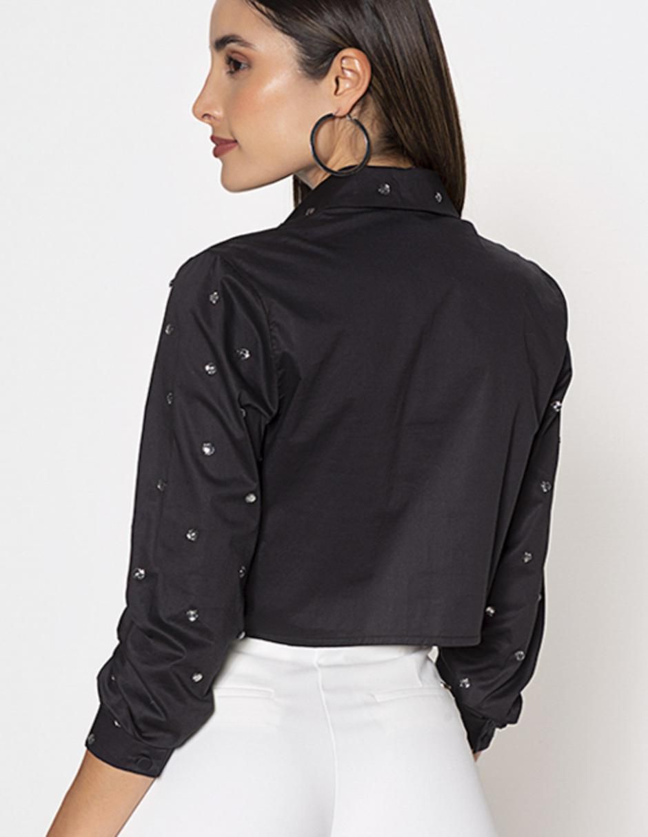 Camisa de algodón manga larga para mujer