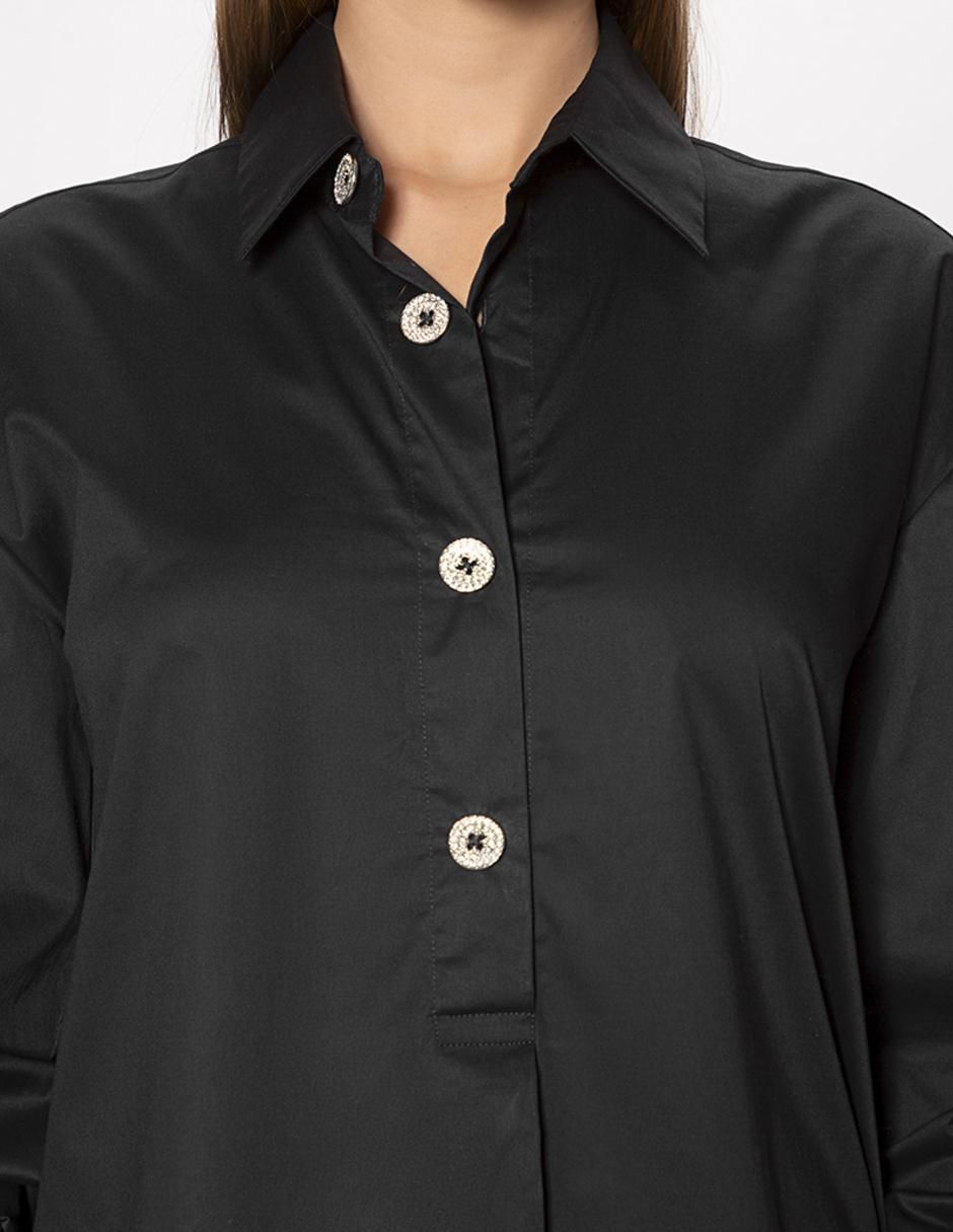 Camisa de algodón manga larga para mujer