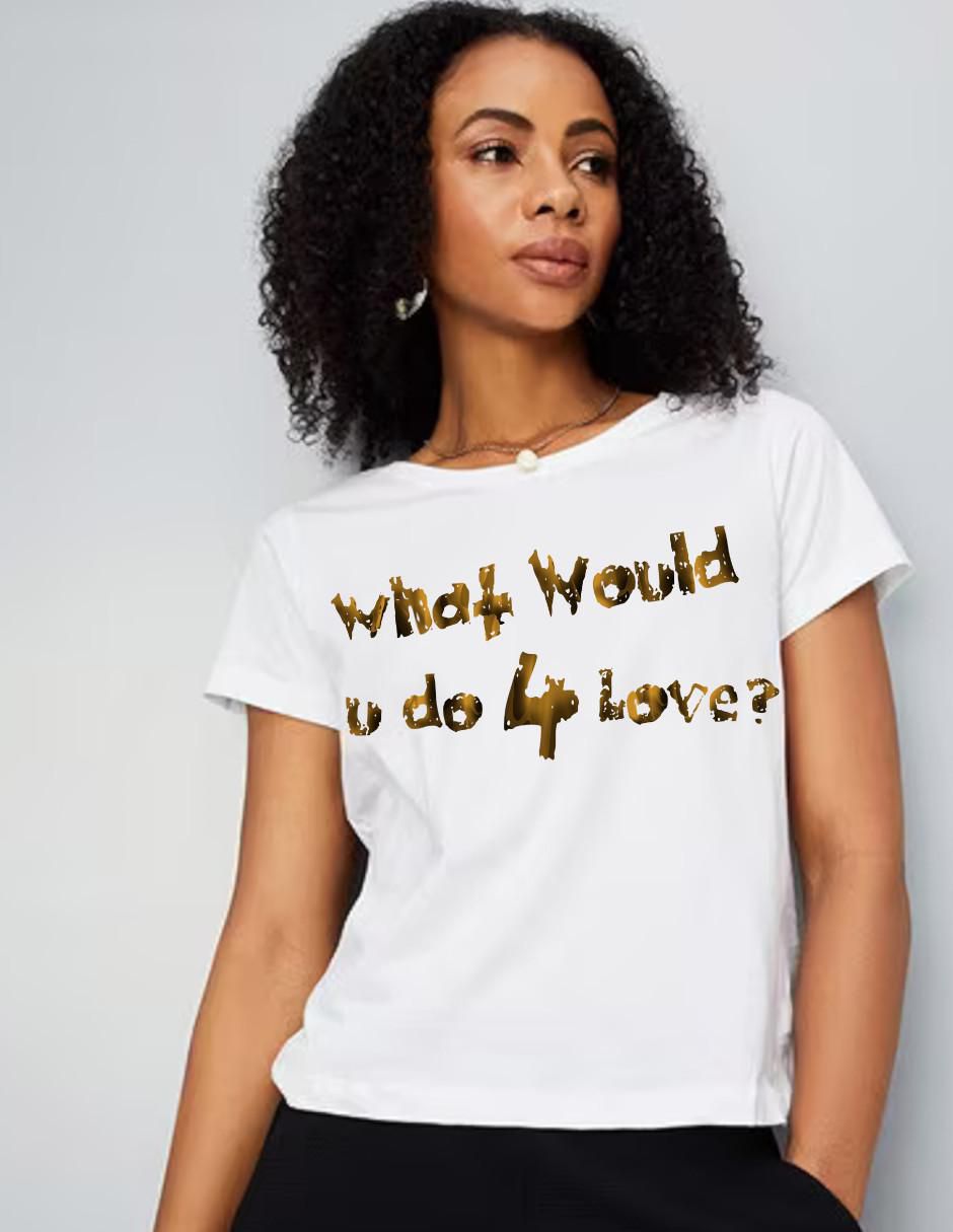 Playera manga corta Love Amor Sensual cuello redondo para mujer