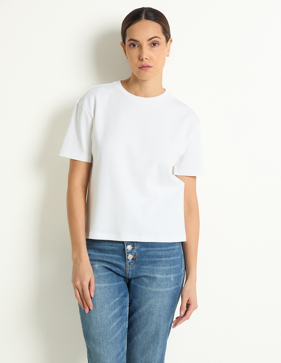 Playera manga corta cuello redondo para mujer Playera manga corta cuello redondo para mujer