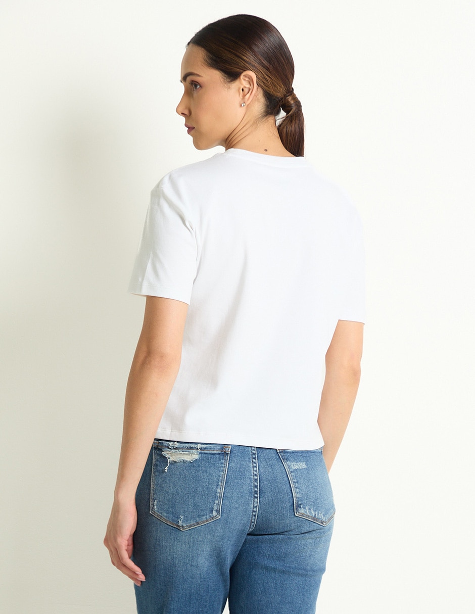 Playera manga corta cuello redondo para mujer 2