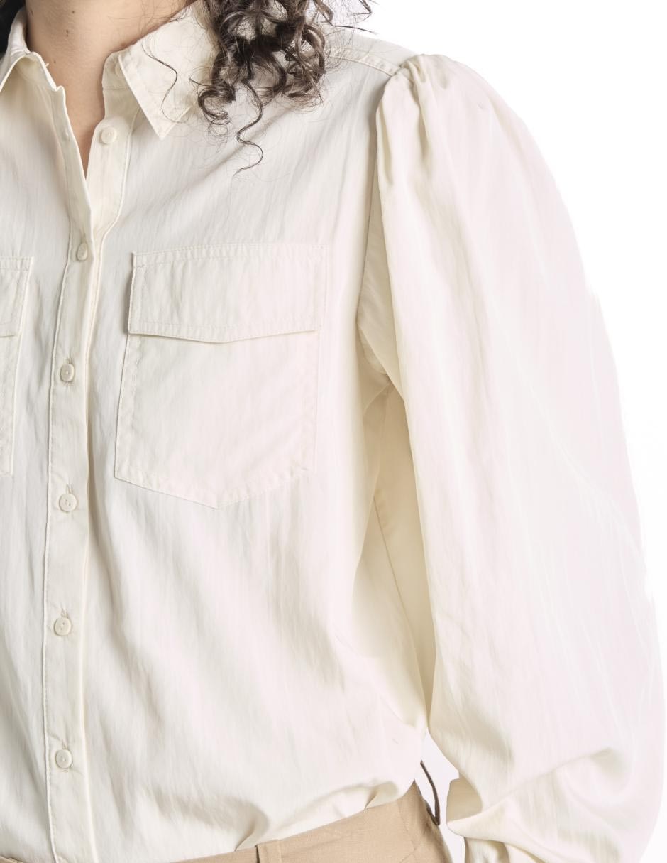 Camisa de algodón manga larga para mujer