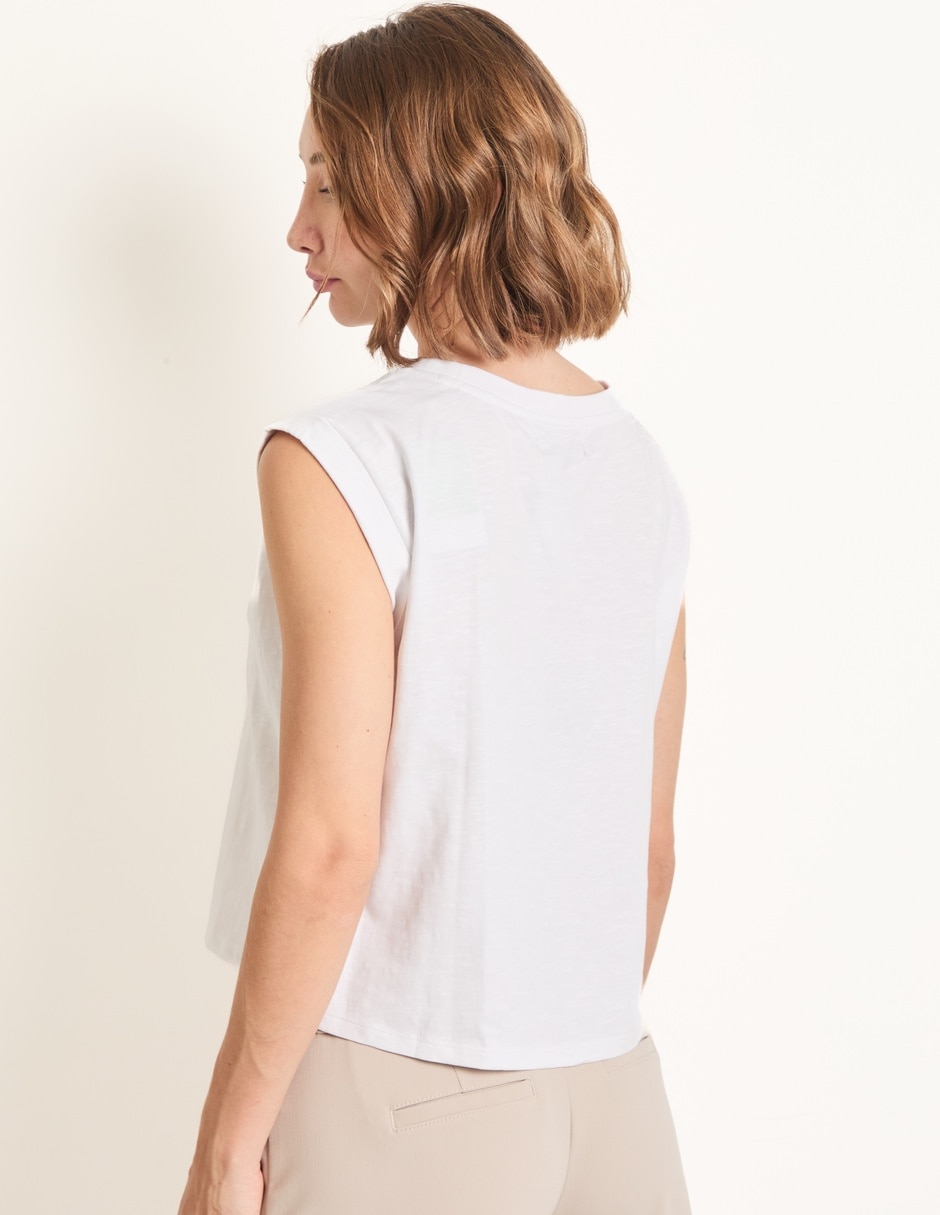 Playera Petite Studio cuello redondo para mujer