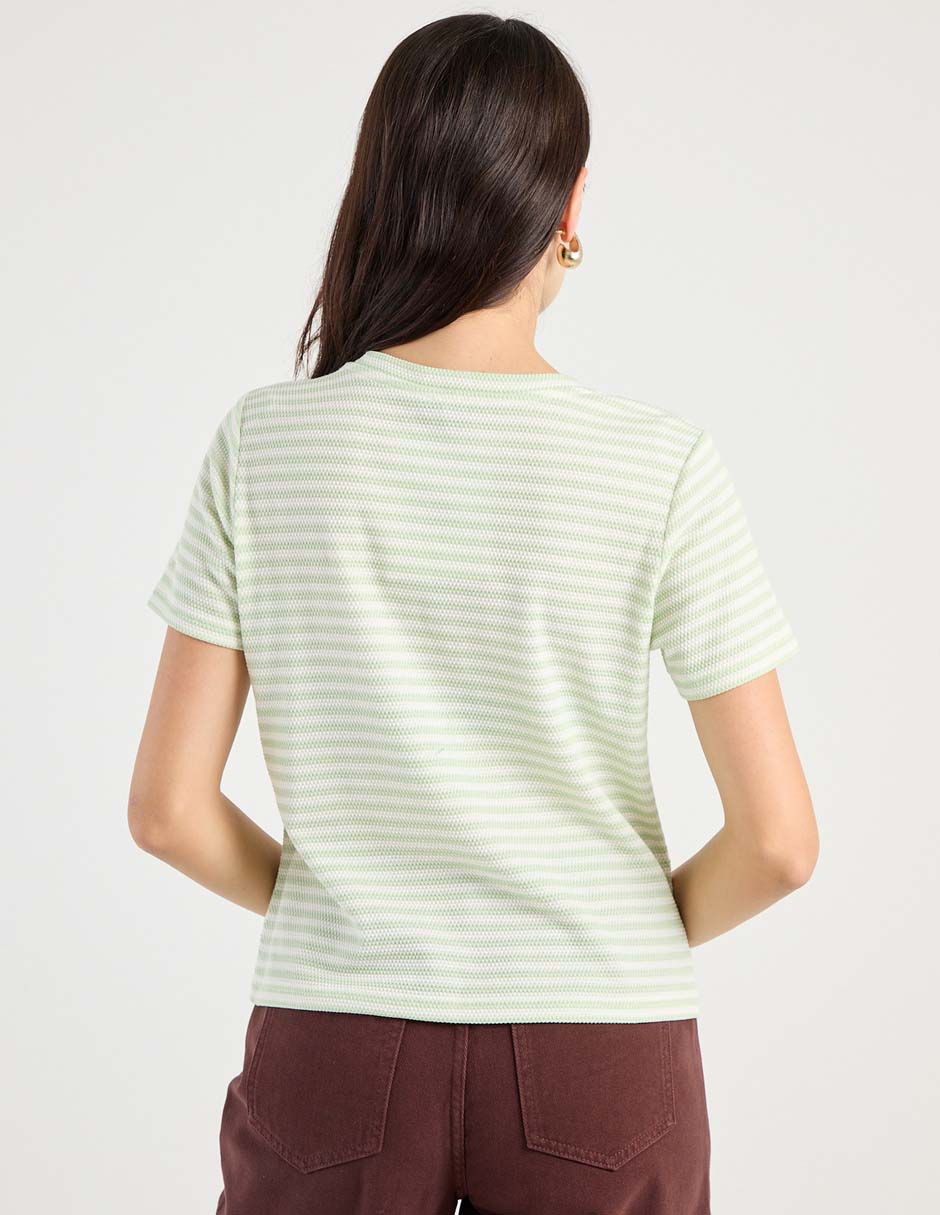 Playera manga corta cuello redondo para mujer 2
