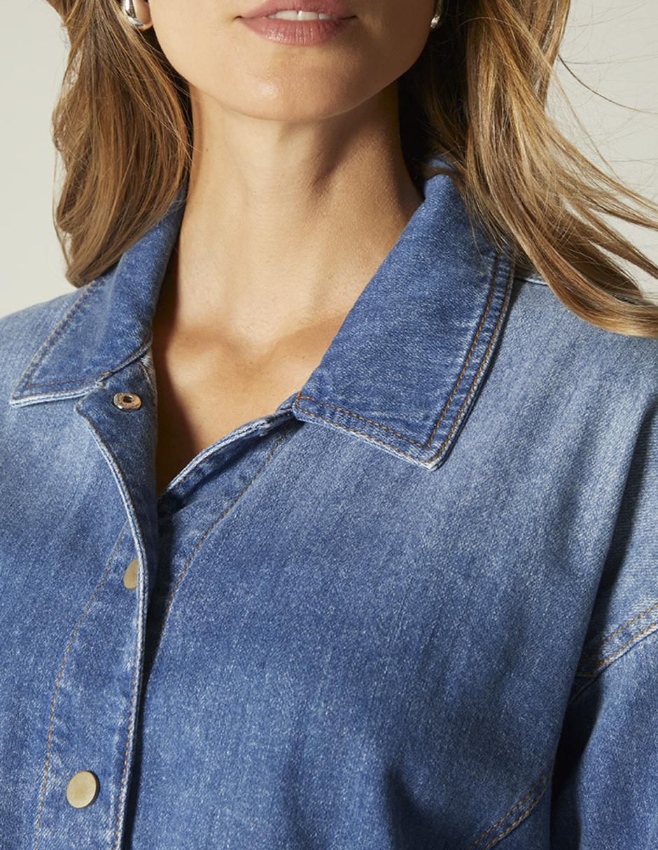 Camisa de algodón manga larga para mujer