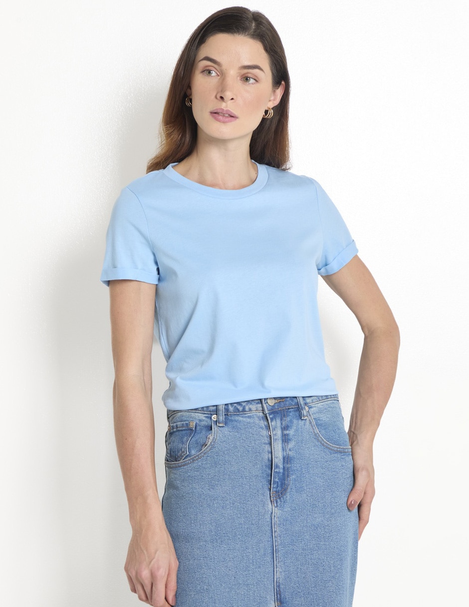 Playera manga corta cuello redondo para mujer Playera manga corta cuello redondo para mujer