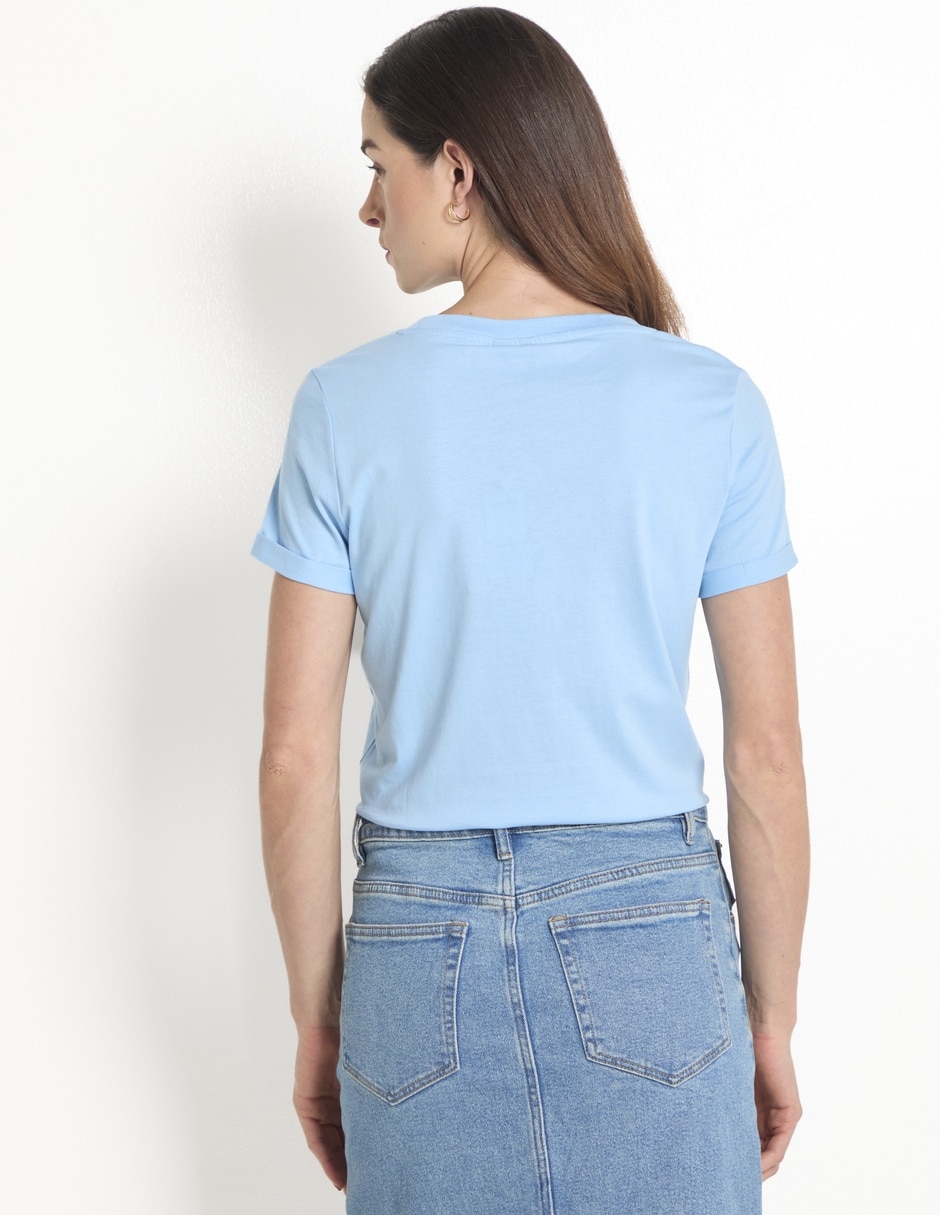 Playera manga corta cuello redondo para mujer 2
