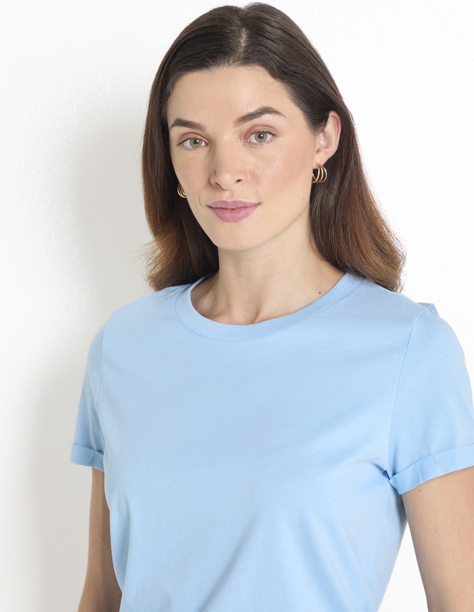 Playera manga corta cuello redondo para mujer 4
