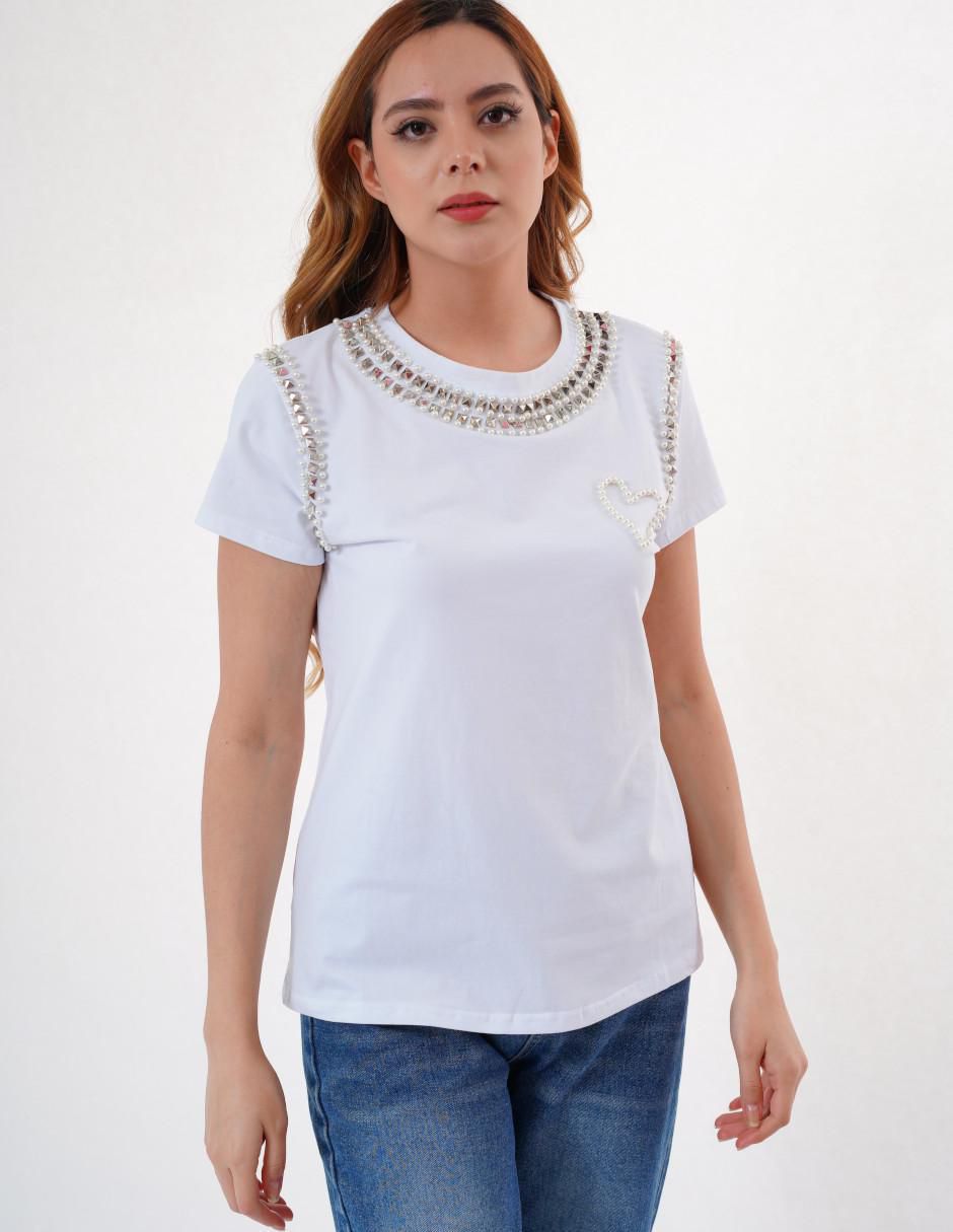 Playera manga corta cuello redondo mujer Playera manga corta cuello redondo mujer