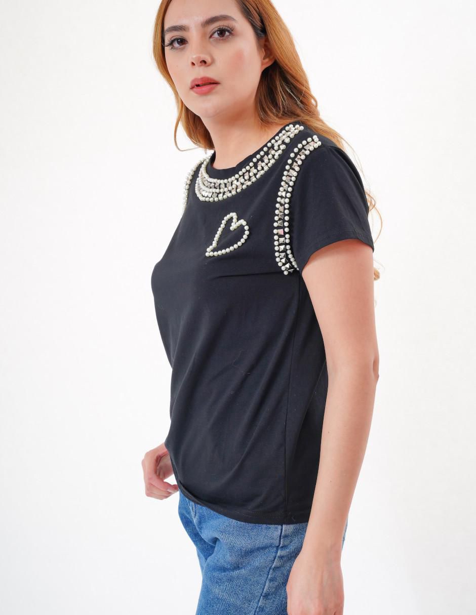 Playera manga corta cuello redondo mujer 5