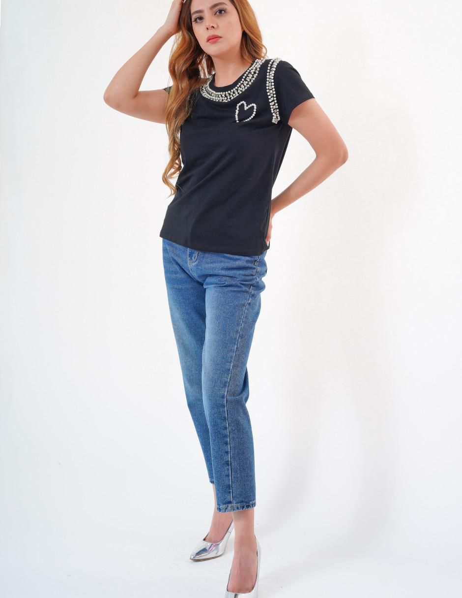 Playera manga corta cuello redondo mujer 2