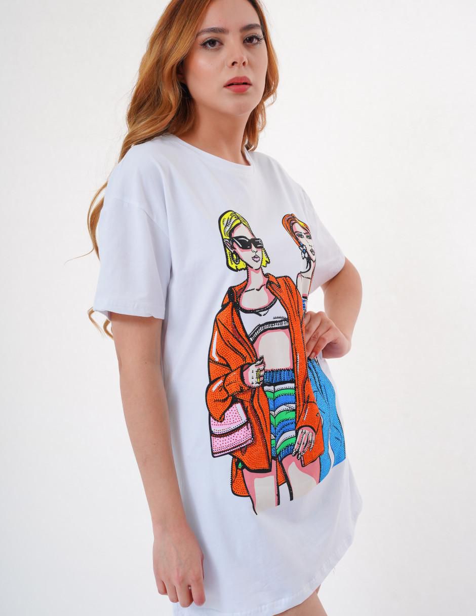 Playera manga corta cuello redondo mujer 5