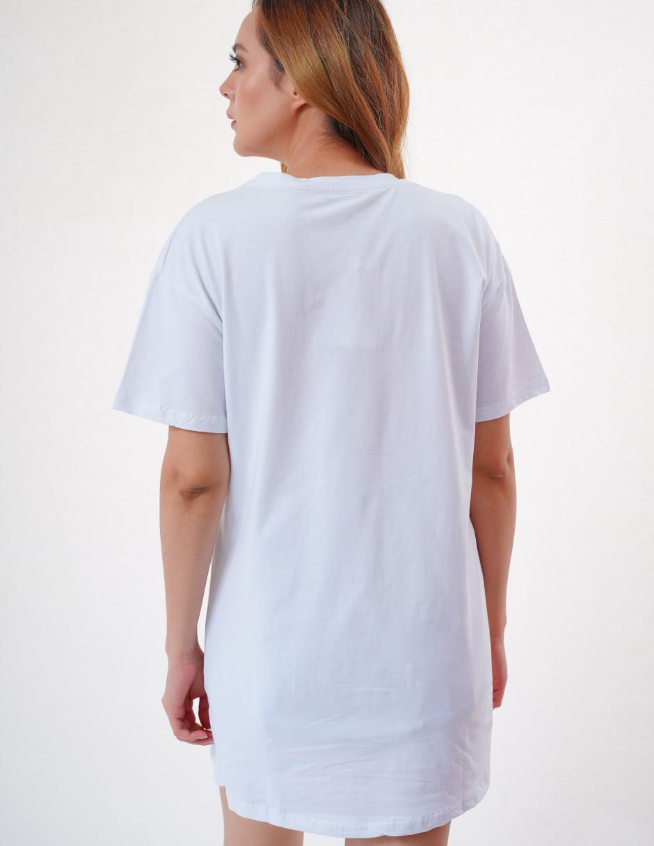 Playera manga corta cuello redondo mujer
