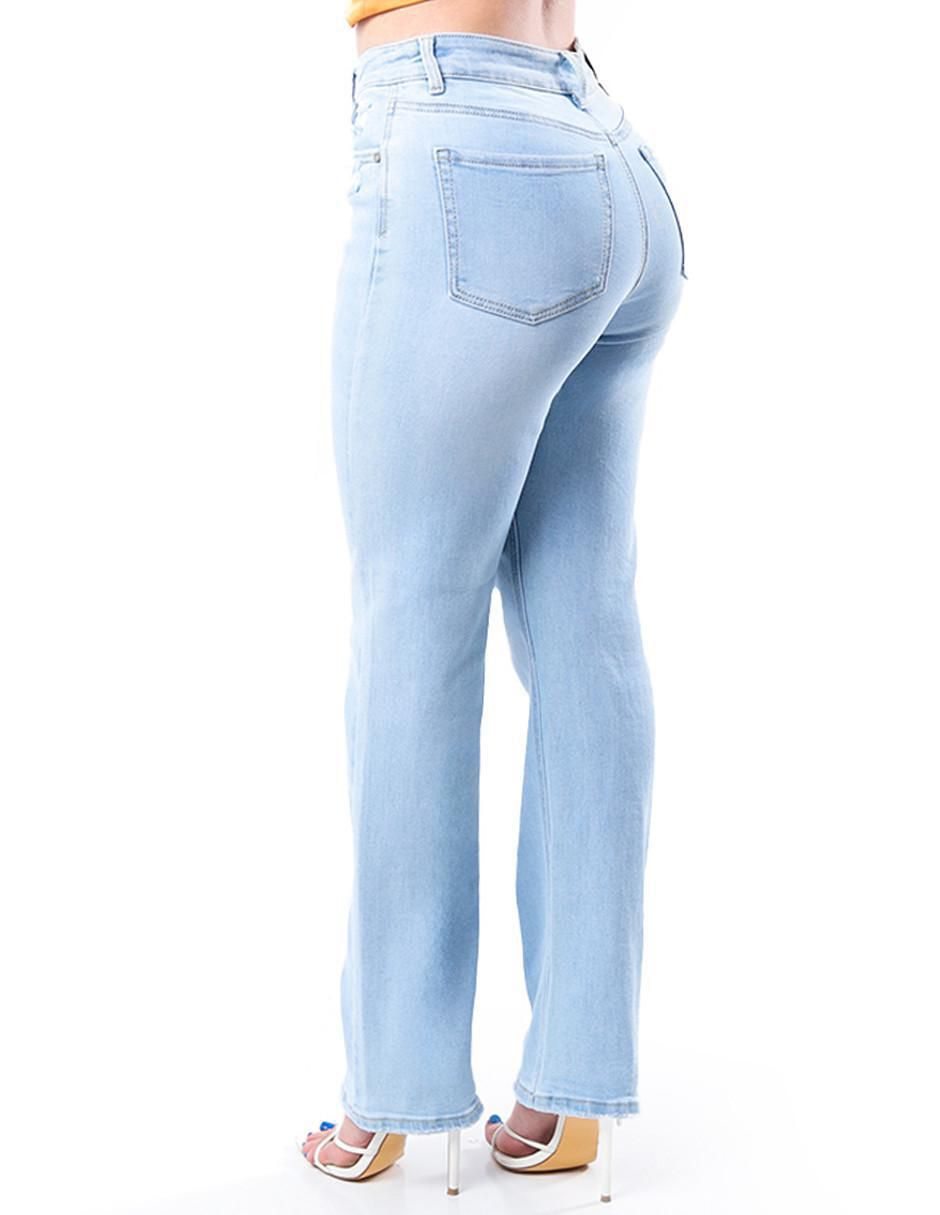 Jeans straight j-dff-1674-claro para mujer 2