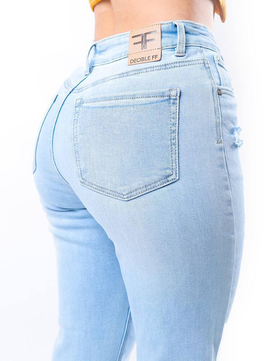 Jeans straight j-dff-1674-claro para mujer 3